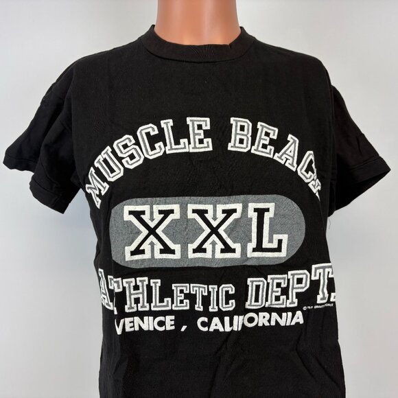 Vintage 90s Muscle Beach T Shirt Mens Size M Venice California Athletic Dept - Picture 1 of 7